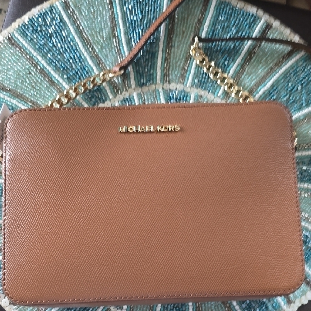 Michael Kors Tan Leather Crossbody Bag